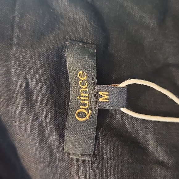 Must finf 8/28/24 New Quince 100% European Linen Button Front Dress Black Sz M - Picture 8 of 10